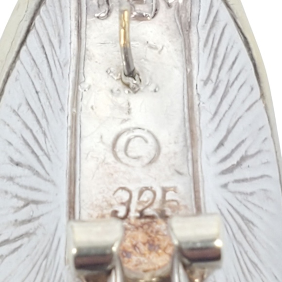 Jem Sterling Silver Gold Plated Accent Wide Floral Earrings #20797 - Picture 9 of 11